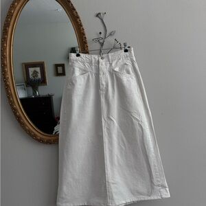Free People White Midi Skirt for Casual Wear
